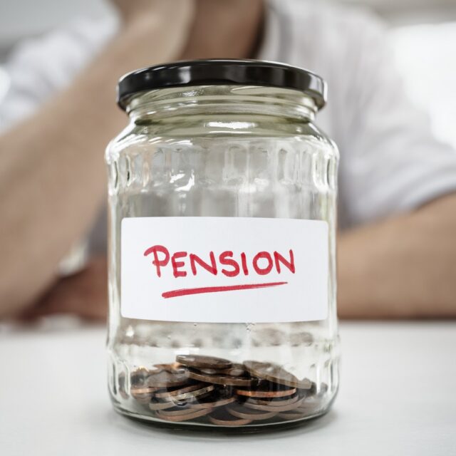 image of jat with a label saying pensions